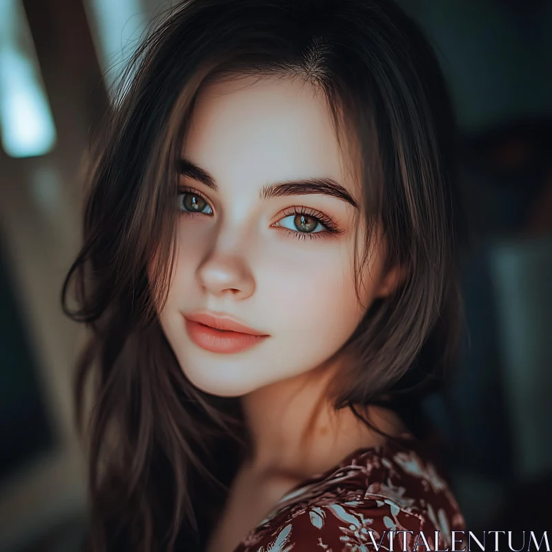 AI ART Portrait of a Woman with Stunning Green Eyes