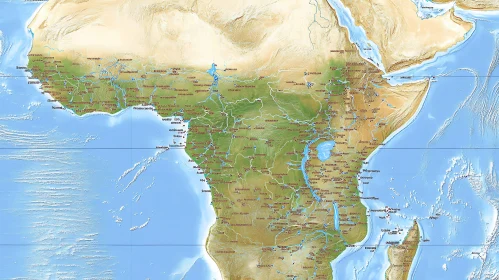 Topographic Africa Map