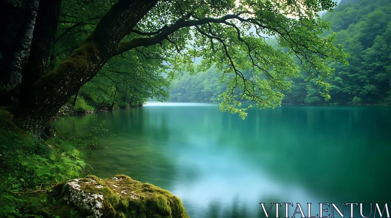 AI ART Tranquil Forest Lake