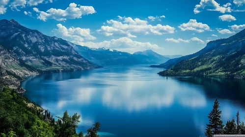 Peaceful Mountain Lake Landscape