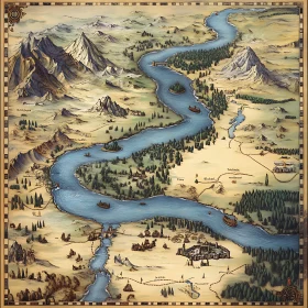 Vintage Styled Fantasy Map