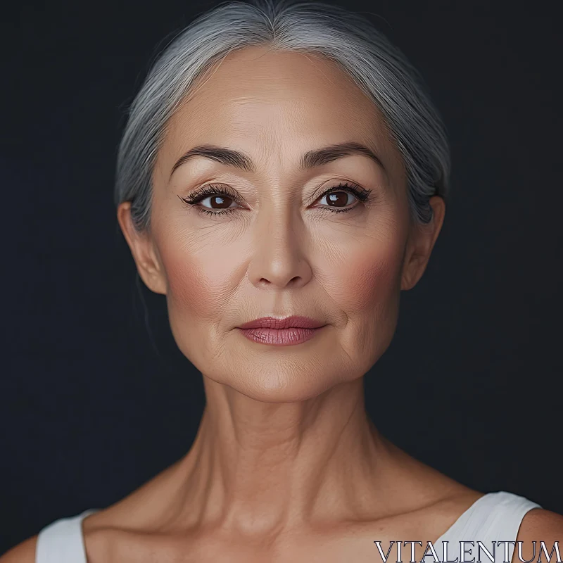 Graceful Elderly Woman Portrait AI Image