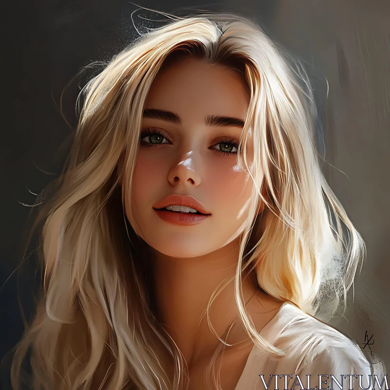 AI ART Expressive Blonde Woman Portrait