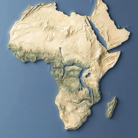 Africa Relief Map - Topographical Details