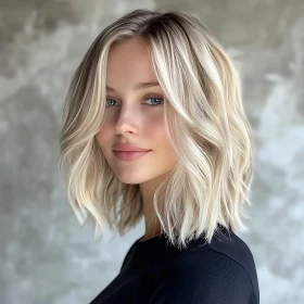 Smiling Woman with Blonde Hair