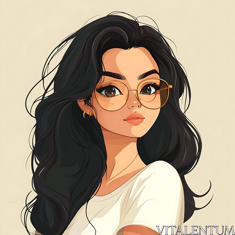 AI ART Sophisticated Anime Woman with Glasses