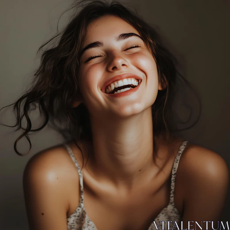 Radiant Woman Expressing Joy AI Image