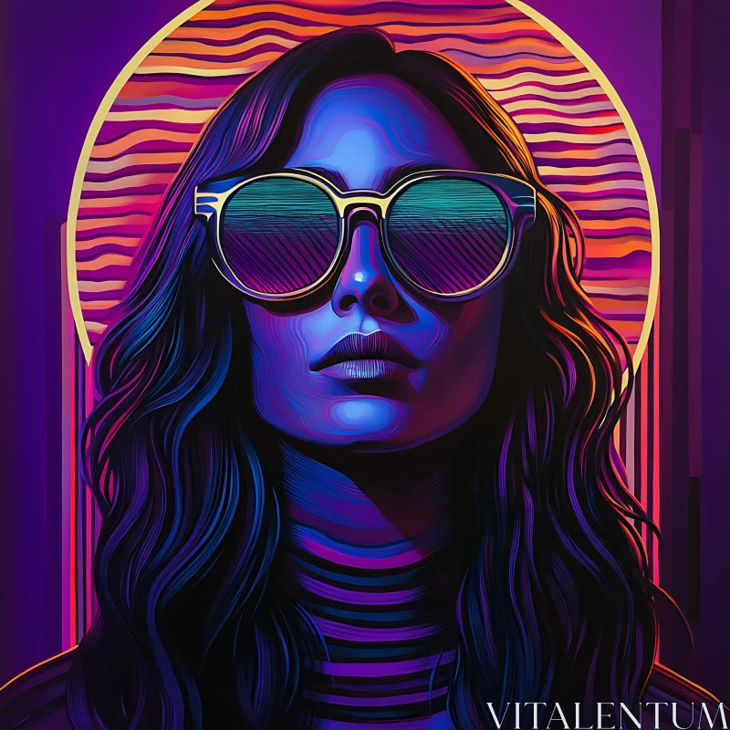 Vivid Neon Pop Art Woman AI Image