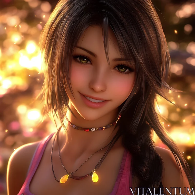 Whimsical Anime Character in Sunlit Bokeh AI Image