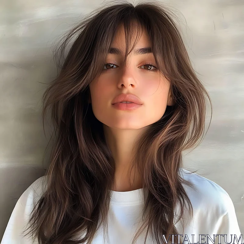 Elegant Portrait of a Woman with Casual Style Elegant Portrait of a Woman with Casual Style