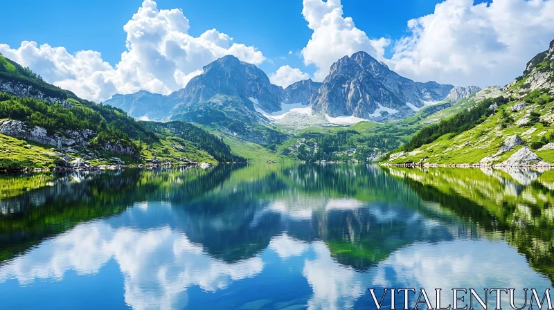 Alpine Lake with Majestic Mountain Reflection Alpine Lake with Majestic Mountain Reflection