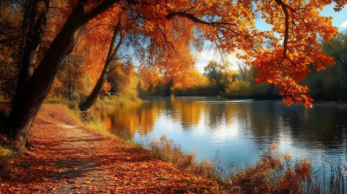 Tranquil Autumn River Landscape