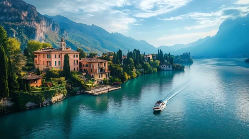 Scenic View of Italian Lakeside