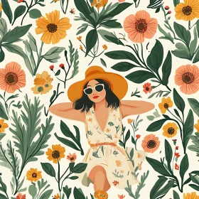 Summer Daydream: Woman in a Floral Field