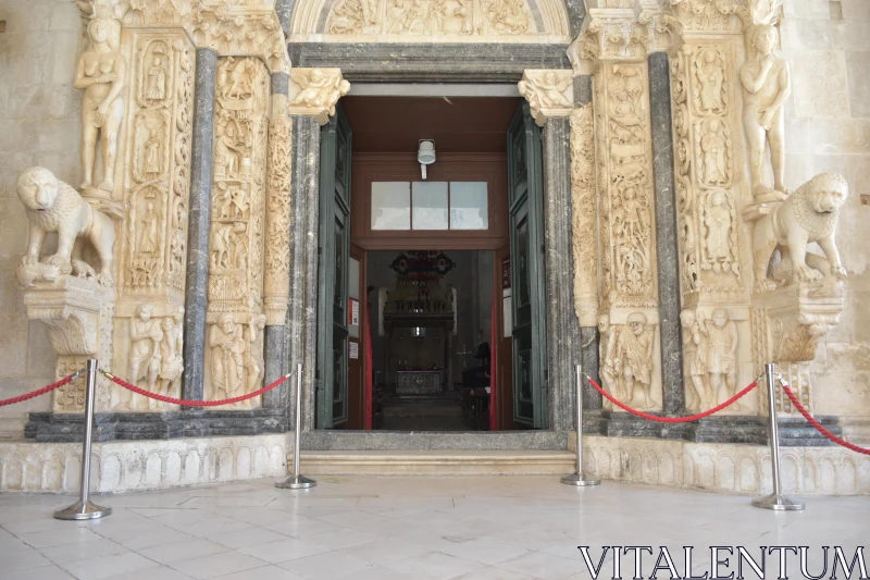 Historic Stone-Carved Doorway Free Stock Photo