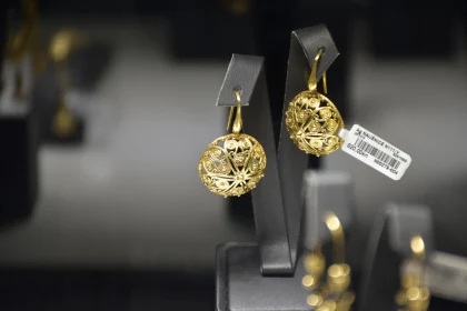 Elegant Gold Earrings Display