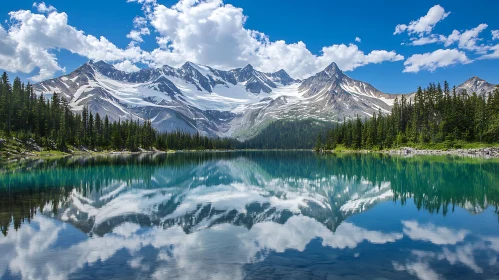 Reflective Mountain Lake Landscape