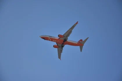 Airplane in Flight from Below