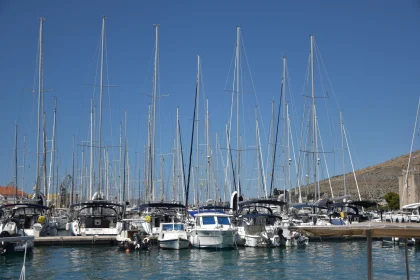 Scenic View of Yachts in Croatian Marina