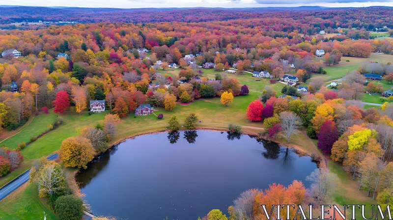 Breathtaking Autumn Aerial Snapshot AI Image