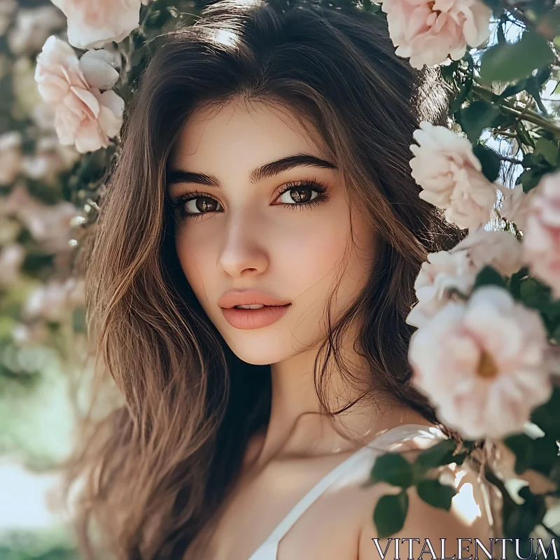 Natural Beauty in Floral Surroundings AI Image