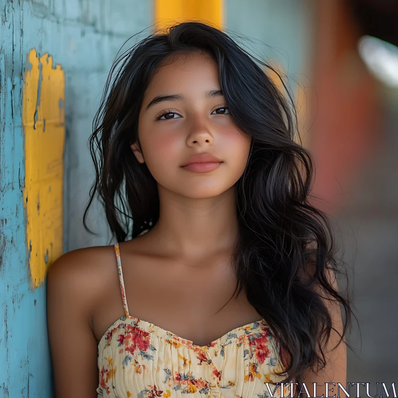 Serene Portrait of a Young Woman AI Image