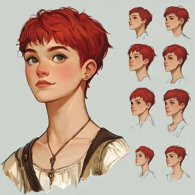 Character Design of a Red-Haired Girl