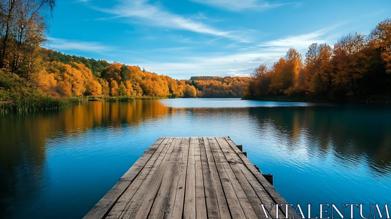 AI ART Peaceful Lake Scene with Autumn Colors