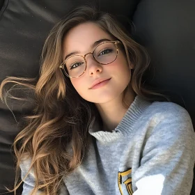 Portrait of a Young Woman in Casual Attire