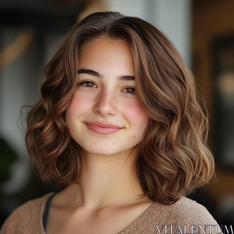 Warm Smiling Portrait of a Young Woman Warm Smiling Portrait of a Young Woman