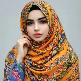 Vibrant Traditional Headscarf Portrait