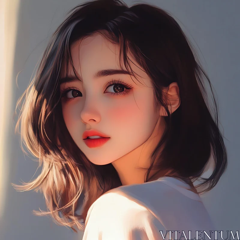 Artistic Female Digital Illustration AI Image