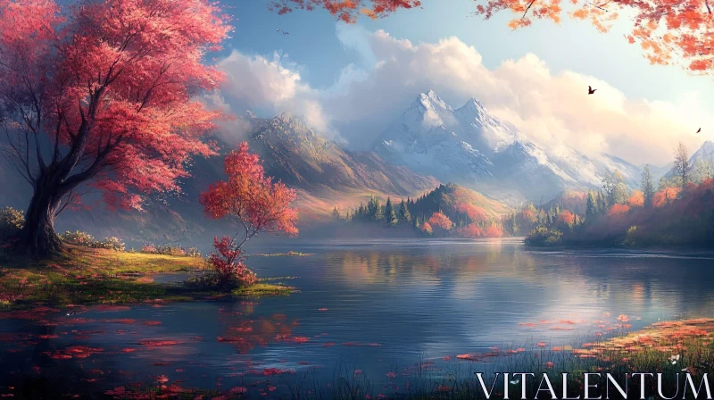 AI ART Serene Autumn Nature Scene