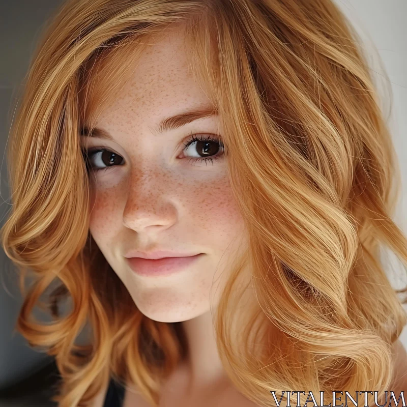 Charming Redhead Youth with Freckles AI Image