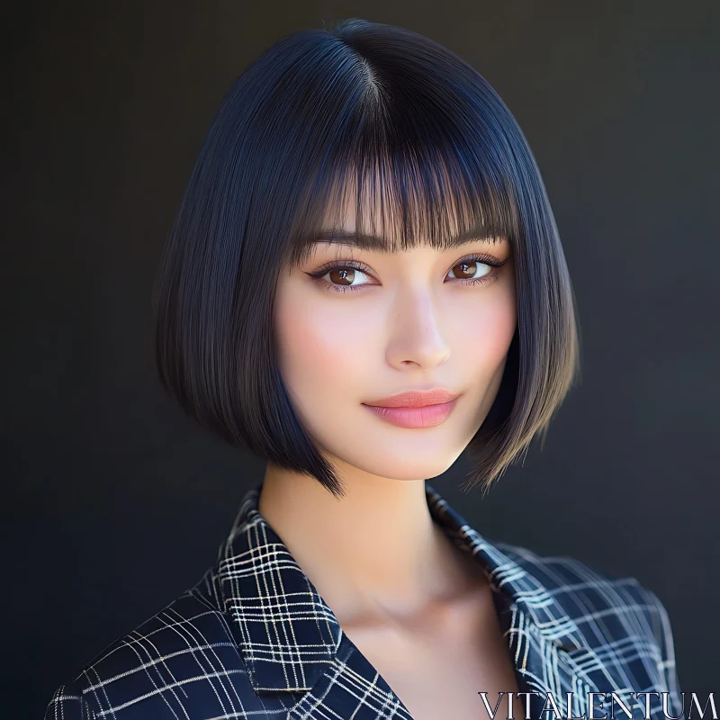 AI ART Stylish Woman with Bob Hairstyle