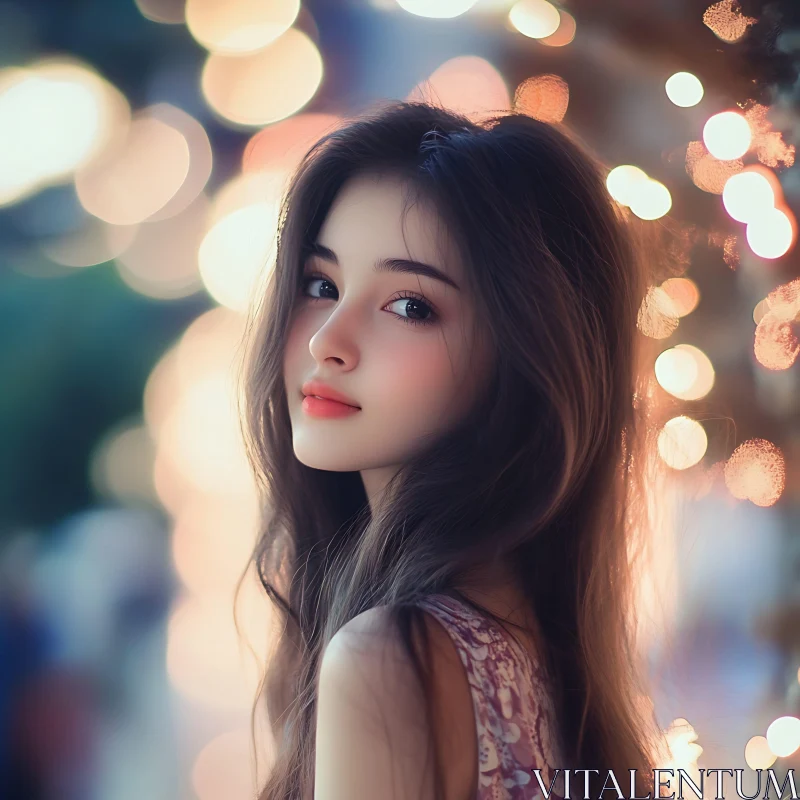 Serene Woman Portrait with Soft Lighting AI Image