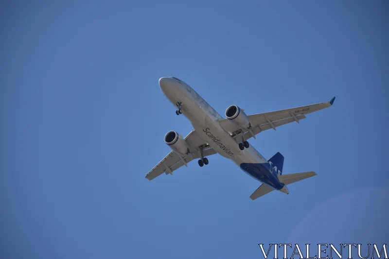 Airplane in Flight View Free Stock Photo