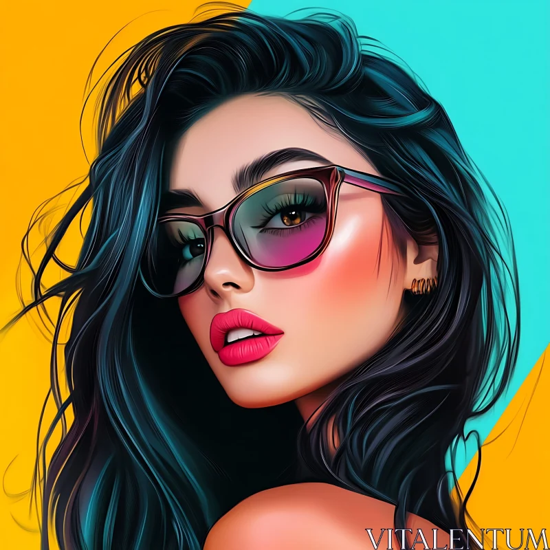 Modern Fashionable Woman with Bold Makeup AI Image