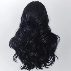 Silky Black Wavy Hair Art