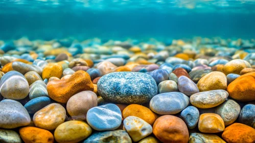 Vivid Underwater Pebbles at the Lake Bed