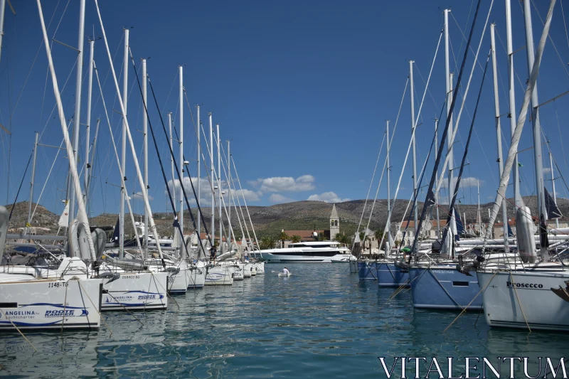 Croatian Harbor with Boats Free Stock Photo