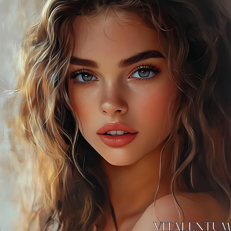 AI ART Artistic Female Portrait with Striking Features