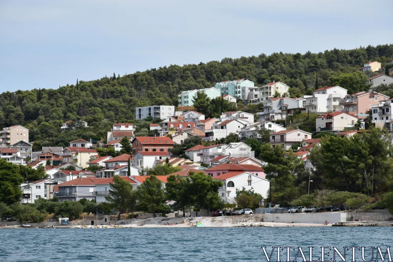 Mediterranean Hillside Town View Free Stock Photo