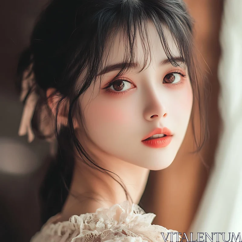 Delicate Beauty in Lace AI Image