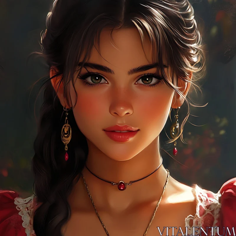 Captivating Digital Woman Portrait