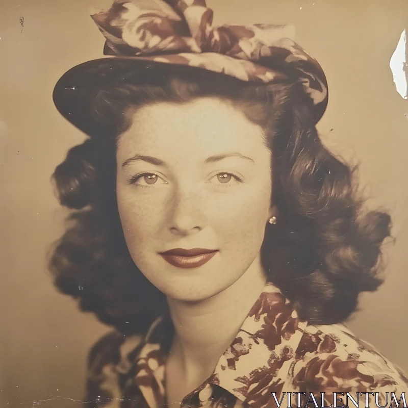 Classic 1940s Sepia Portrait of a Woman Classic 1940s Sepia Portrait of a Woman