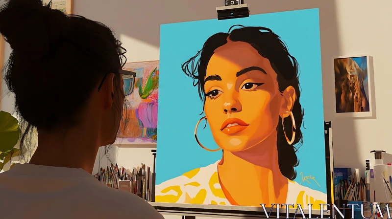 Creative Art Studio with Portrait Painting Creative Art Studio with Portrait Painting