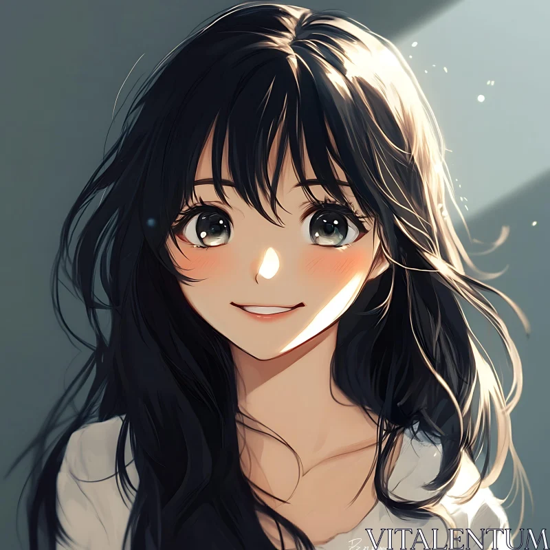 Charming Anime Girl Illustration AI Image