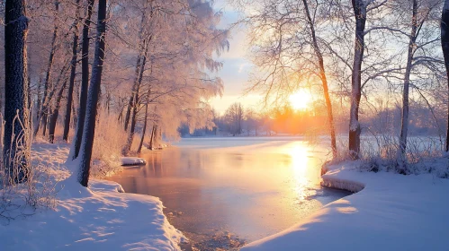 Tranquil Winter Morning by the Lake