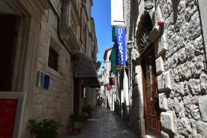 Historic City Alley with Restaurants